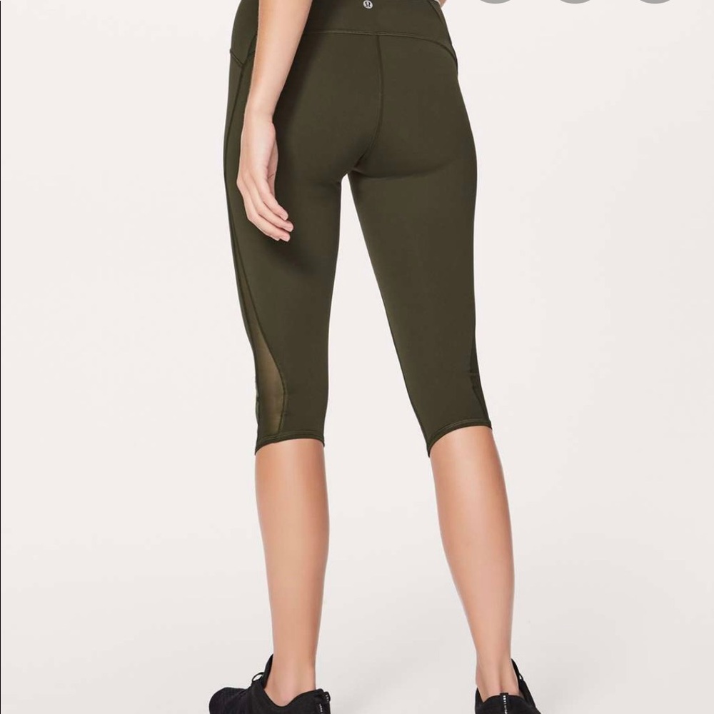 Lululemon Train Times Crop 17 Dark Olive
